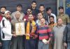 अंतरराष्ट्रीय किक बाक्सिंग प्रतियोगिता में स्वर्ण पदक विजेता जोगी को किया सम्मानित