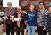 रोटरी क्लब ने श्रीराम भवन में बन रहे शैड के लिए 21 बोरी सीमेंट की राशि भेंट की
