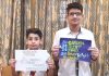 स्लोगन के माध्यम से ध्रुव और आदित्य ने दिया कोरोना से बचाव का संदेश