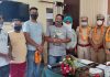 लूट की वारदात दो दिन में हल करने पर बाला जी क्रांति सेना ने पुलिस अधिकारियों को किया सम्मानित