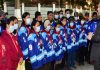 The members of HP women hockey team which won Bronze medal in national ice hockey cham