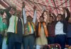 अनुराग ठाकुर ने मुकेरियां से भाजपा प्रत्याशी जंगी लाल महाजन के पक्ष में की चुनावी रैली