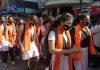 HINDU GIRLS IN SAFFRON SCARVES PROTEST AS MUSLIM STUDENTS DEFY HIJAB DIKTAT