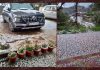 बारिश के साथ हुई भारी ओलावृष्टि