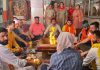 विश्व हिन्दू परिषद बजरंग दल ने शिव मंदिर में भारतीय नव वर्ष के उपलक्ष्य में किया हवन