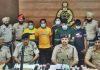3 पिस्टल, 22 कारतूस एवं अन्य हथियारों सहित सोनू, रितक, बस्सी, साहिल एवं गौरव गिरफ्तार
