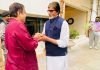 UNION MINISTER NITIN GADKARI CALLS ON BOLLYWOOD STAR AMITABH BACHCAN