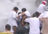 PUNJAB CONGRESS LEADERS HOLD PROTEST AGAINST INFLATION, FACED WATER CONNON SHOWERS