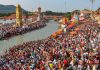 Thousands gather to take dip in Ganga at Haridwar’s Hari Ki Pauri