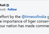 PM lauds the effort by the Times of India group towards highlighting the importance of tiger conservation