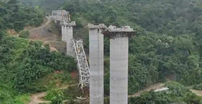 mizoram bridge fallen