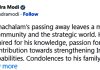 PM condoles passing away of former DRDO Director General Dr. V.S. Arunachalam
