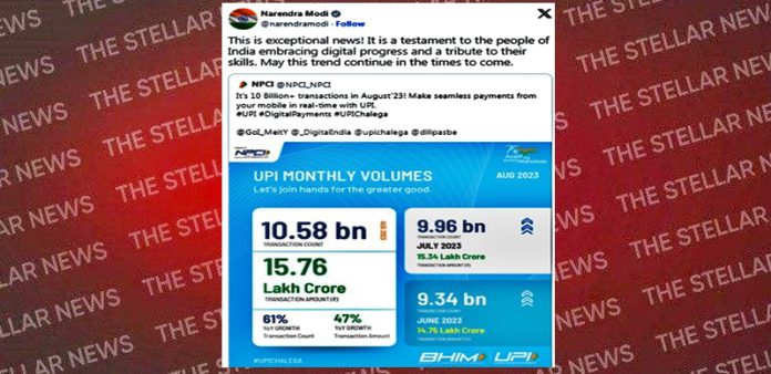 pm tweets 10 billion transactions