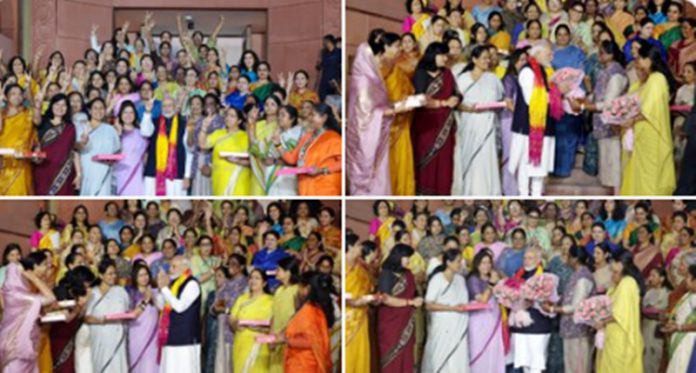 pm tweets nari shkti