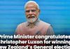Prime Minister congratulates Christopher Luxon for winning New Zealand’s General election