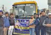 तिखोवाल से सच खंड बल्लां के दर्शन के लिए श्रद्धालुओं से भरी दो बसें रवाना