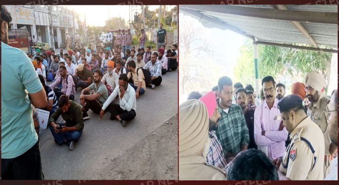 protest-in-front-of-minister-jimpas-house-hoshiarpur-by-jal-supply