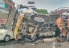 हाईवे पर चार वाहन आपस में टकराए, बाल-बाल बचे यात्री