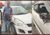 ओवरटेक करते हुए पीआरटीसी की बस ने मारी लक्की ठाकुर की कार को टक्कर, बाल-बाल बचे