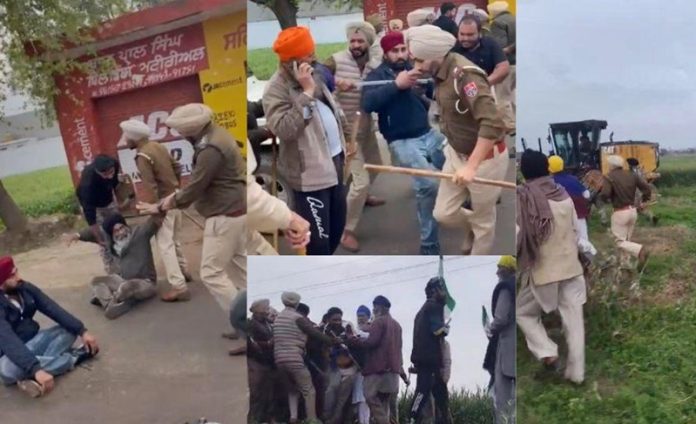 farmers and police fight