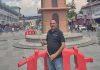लक्की ठाकुर ने लाल चौक पर त्रिशूल पकड़कर भोलेनाथ और भारत माता की जय के लगाए जयघोष