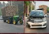 पुरानी कहचरी गेट के समीप हादसाः अनियंत्रित कार ने ट्रैक्टर को मारी टक्कर