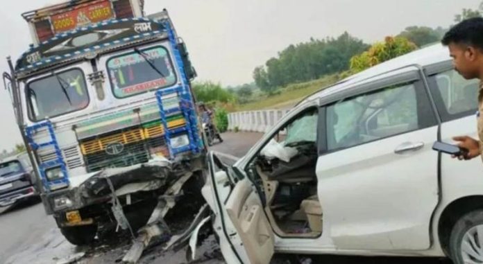 car collided with truck