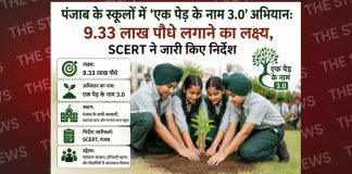पंजाब के स्कूलों में ‘एक पेड़ के नाम 3.0’ अभियानः 9.33 लाख पौधे लगाने का लक्ष्य, SCERT ने जारी किए निर्देश