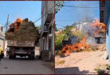 Truck Loaded with Dry Grass Catches Fire in Rajouri, No Casualties