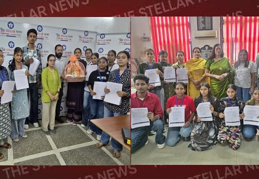 ‘The Stellar News’ में इंटर्नशिप पूरी करने वाले विद्यार्थियों को प्रिं. डा. सविता ने दिया आशीर्वाद